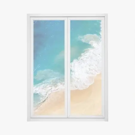 Sticker pour vitres et fenêtres plage tropicale vue du ciel – Wallnifity®