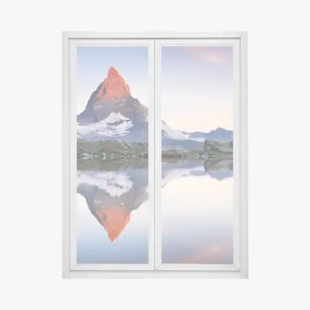 Sticker pour vitres et fenêtres lever de soleil sur le Cervin – Wallnifity®