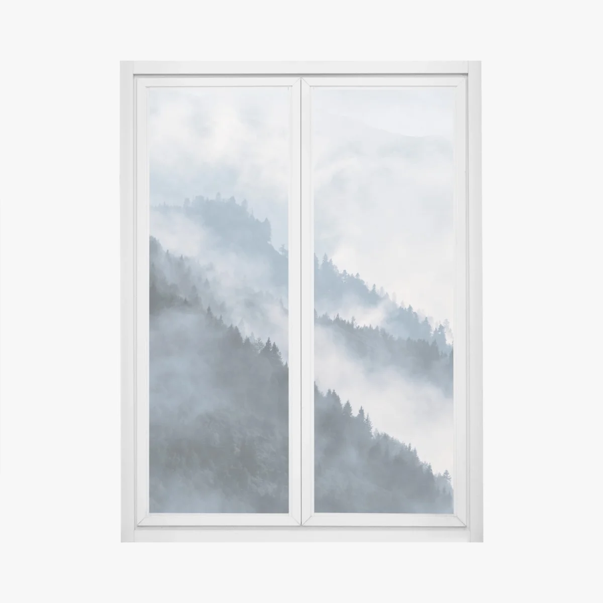 Sticker pour vitres et fenêtres brume mystérieuse sur les crêtes forestières – Wallnifity® Sticker pour vitres et fenêtres brume mystérieuse sur les crêtes forestières – Wallnifity®