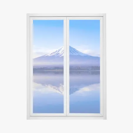 Sticker pour vitres et fenêtres matinée sereine au Mont Fuji – Wallnifity®