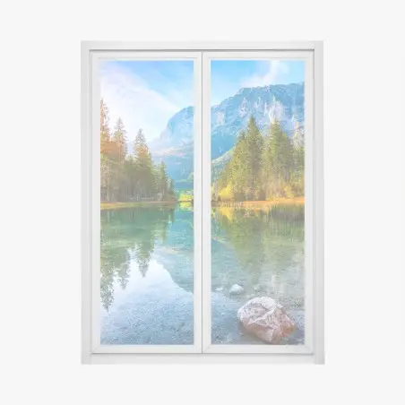 Sticker pour vitres et fenêtres coucher de soleil automnal au lac Hintersee, Ramsau – Wallnifity®