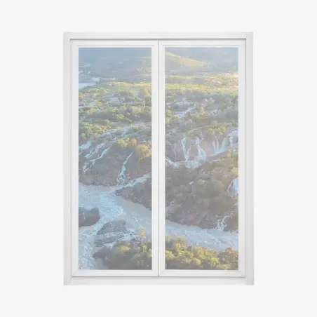 Sticker pour vitres et fenêtres cascades d'Epupa sur le fleuve Kunene au lever du soleil – Wallnifity®