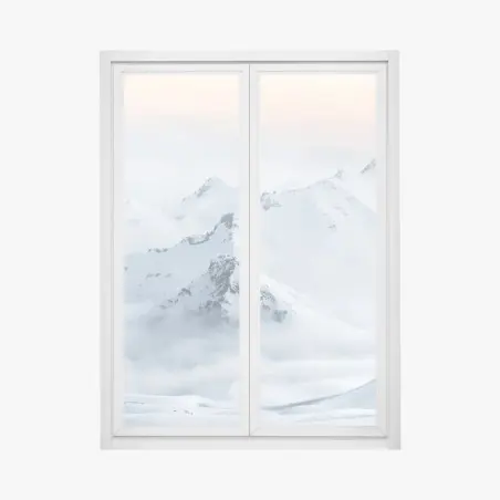 Sticker pour vitres et fenêtres cimes enneigées du Caucase – Wallnifity®