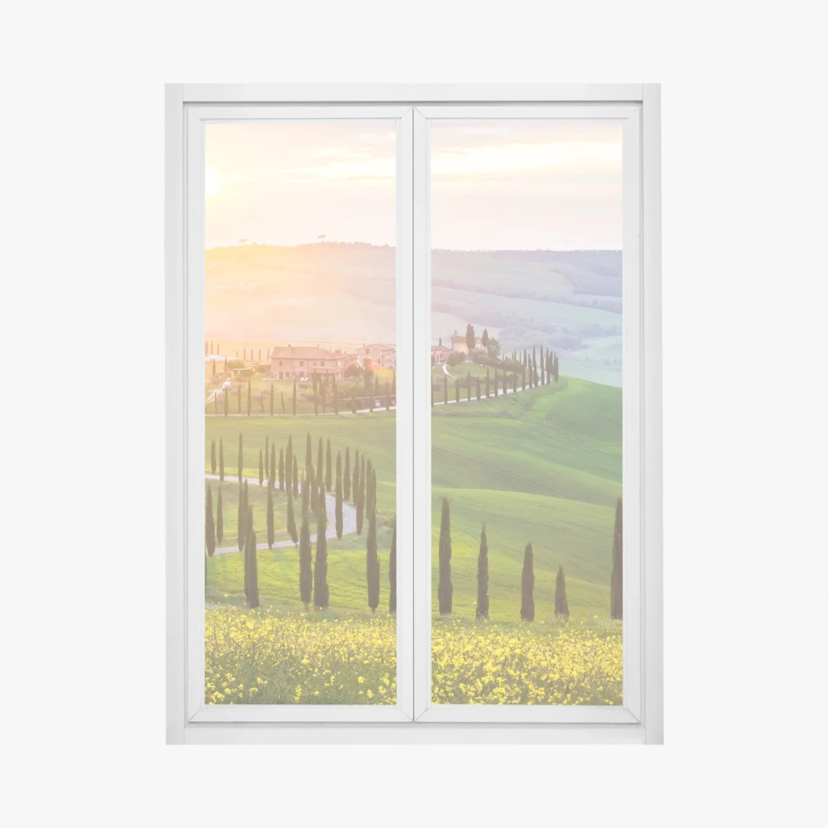 Sticker pour vitres et fenêtres route sinueuse de Toscane au coucher de soleil – Wallnifity® Sticker pour vitres et fenêtres route sinueuse de Toscane au coucher de soleil – Wallnifity®