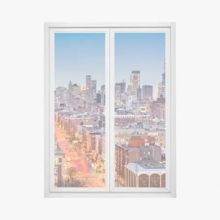 Sticker pour vitres et fenêtres crépuscule sur Manhattan – Wallnifity®