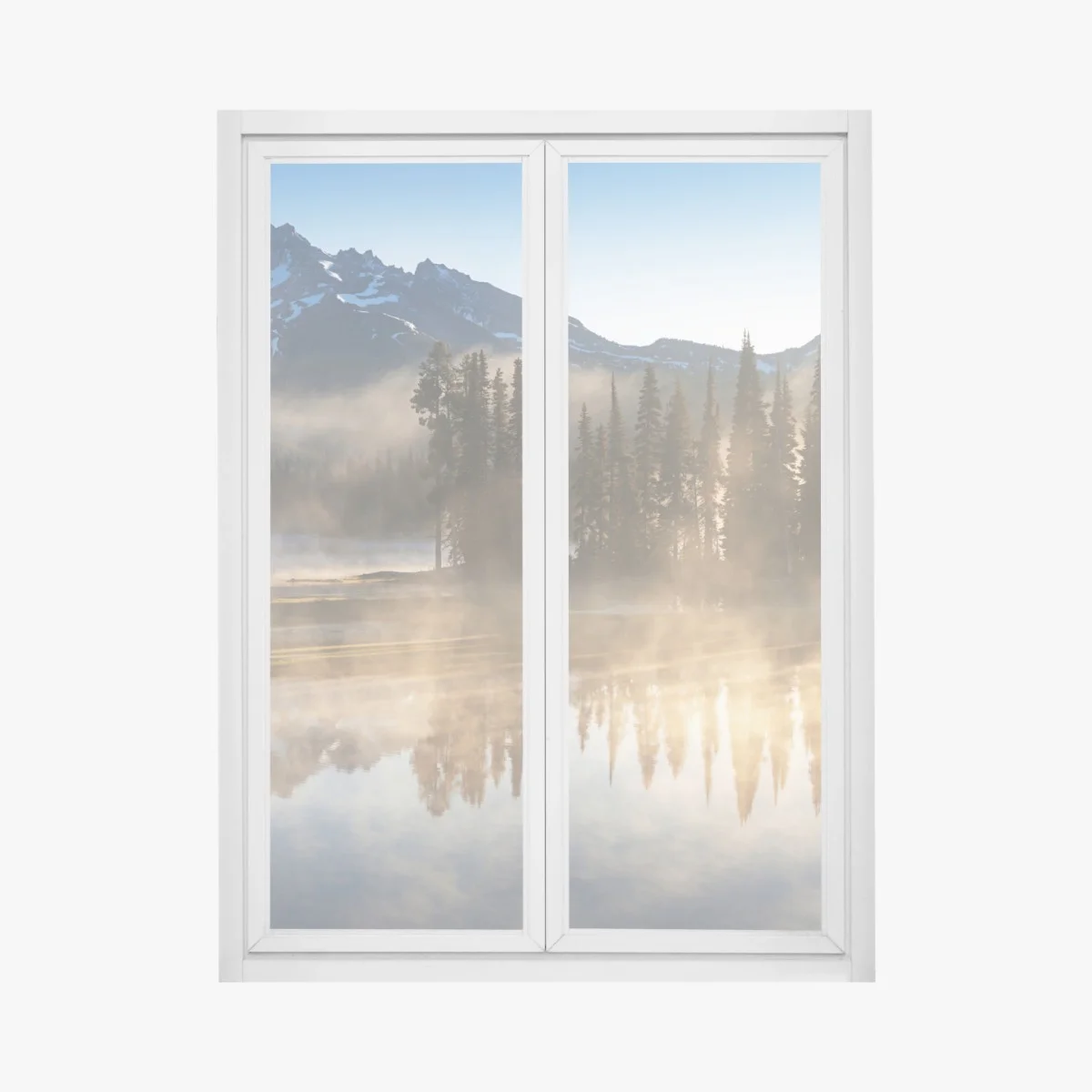 Sticker pour vitres et fenêtres calme matinal au bord du lac – Wallnifity® Sticker pour vitres et fenêtres calme matinal au bord du lac – Wallnifity®