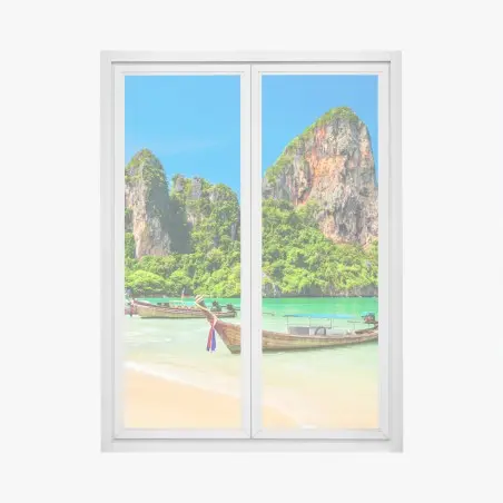 Sticker pour vitres et fenêtres paradis côtier en Thaïlande – Wallnifity®