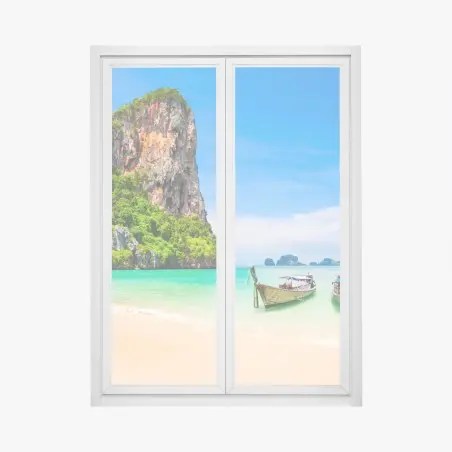 Sticker pour vitres et fenêtres plage idyllique en Thaïlande – Wallnifity®