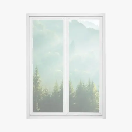 Sticker pour vitres et fenêtres brume matinale sur sapins – Wallnifity®