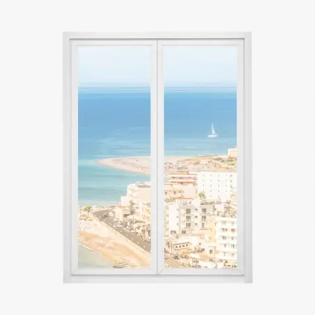 Sticker pour vitres et fenêtres panorama côtier ensoleillé – Wallnifity®
