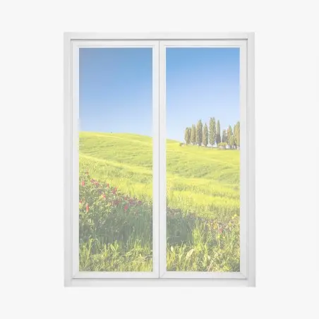 Sticker pour vitres et fenêtres évasion Toscane: collines verdoyantes et cyprès – Wallnifity®