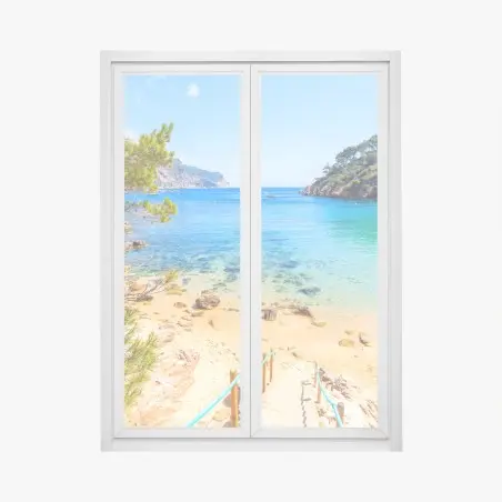 Sticker pour vitres et fenêtres escaliers vers la crique d'Aiguablava, Costa Brava – Wallnifity®