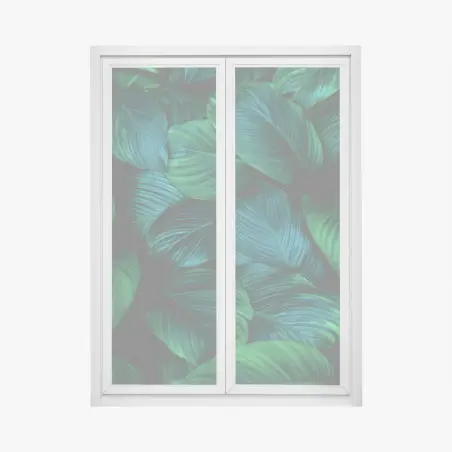 Sticker pour vitres et fenêtres motif feuilles tropicales luxuriantes – Wallnifity®