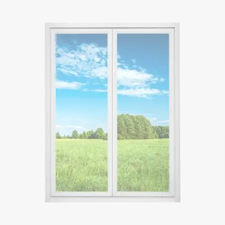 Sticker pour vitres et fenêtres paysage de prairie sous ciel bleu – Wallnifity®