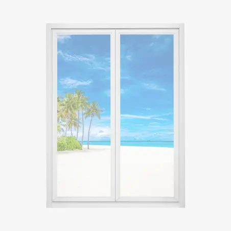 Sticker pour vitres et fenêtres paradis tropical au sable blanc – Wallnifity®