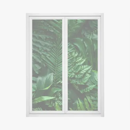 Sticker pour vitres et fenêtres jungle de feuilles luxuriantes – Wallnifity®