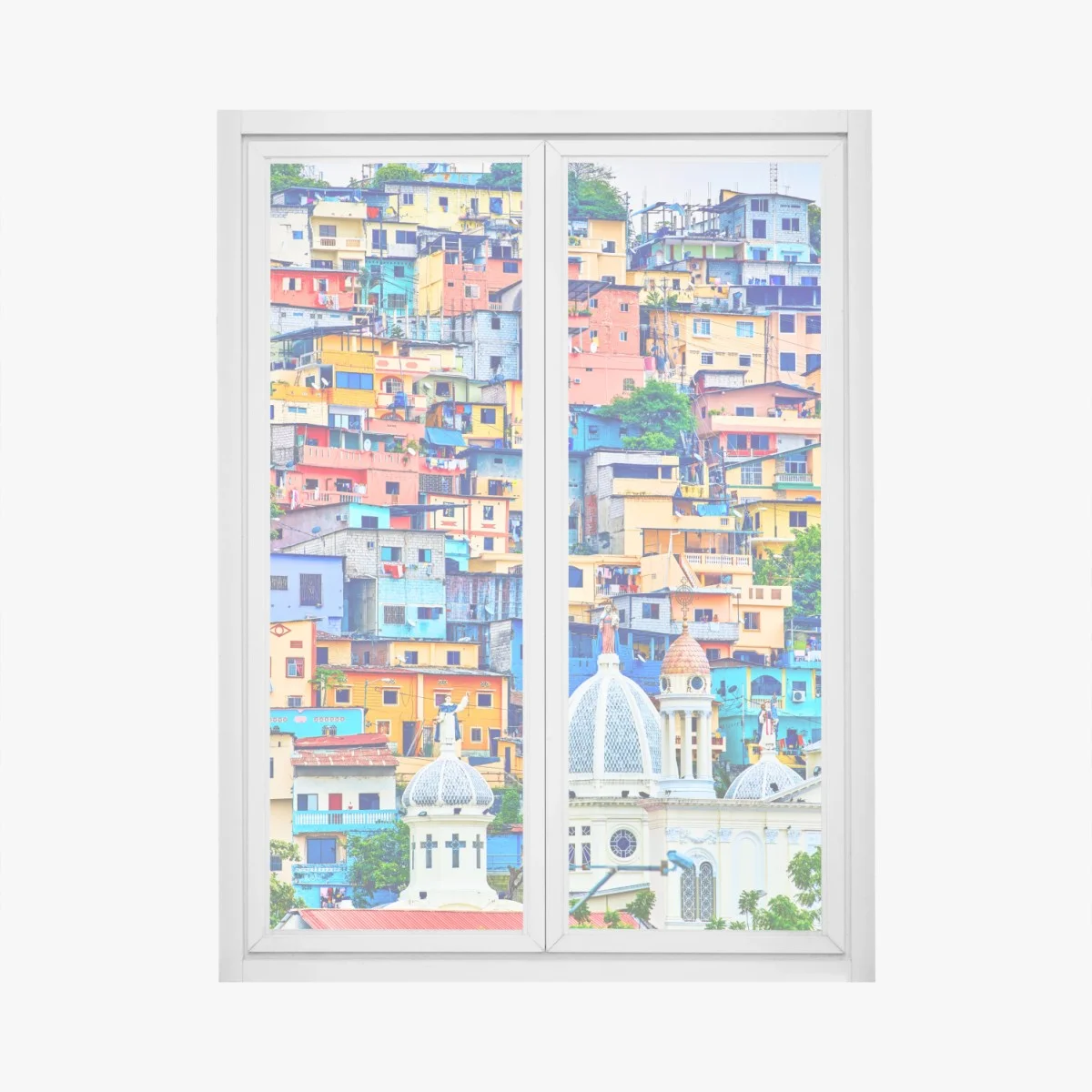 Sticker pour vitres et fenêtres maisons colorées de Las Peñas sur la colline Santa Ana, Guayaquil – Wallnifity® Sticker pour vitres et fenêtres maisons colorées de Las Peñas sur la colline Santa Ana, Guayaquil – Wallnifity®