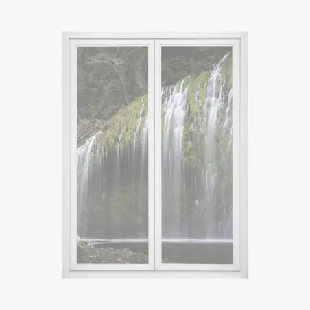 Sticker pour vitres et fenêtres cascade moussu en forêt – Wallnifity®