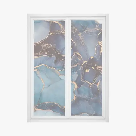 Sticker pour vitres et fenêtres harmonie d'azur et d'or – Wallnifity®