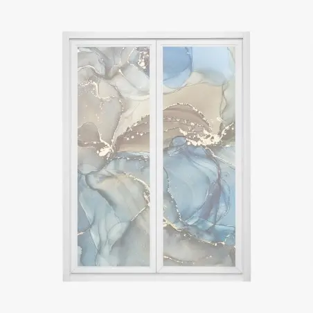 Sticker pour vitres et fenêtres courants d'azur et d'or – Wallnifity®