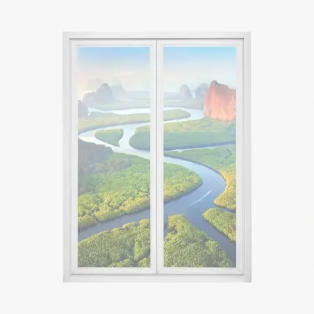 Sticker pour vitres et fenêtres aube dorée à Phang Nga – Wallnifity®