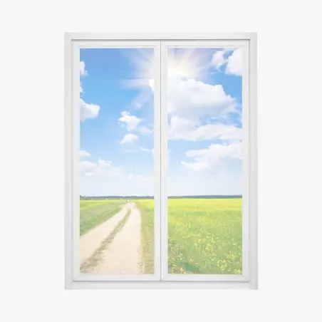 Sticker pour vitres et fenêtres horizon de colza sous un ciel lumineux – Wallnifity®