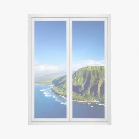 Sticker pour vitres et fenêtres falaise tropicale et côte sauvage – Wallnifity®