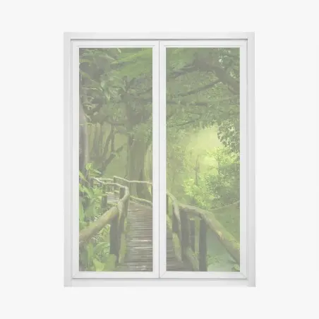 Sticker pour vitres et fenêtres promenade dans la jungle tropicale – Wallnifity®
