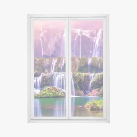 Sticker pour vitres et fenêtres cascade en terrasses de Jiulong à Luoping, Chine – Wallnifity®