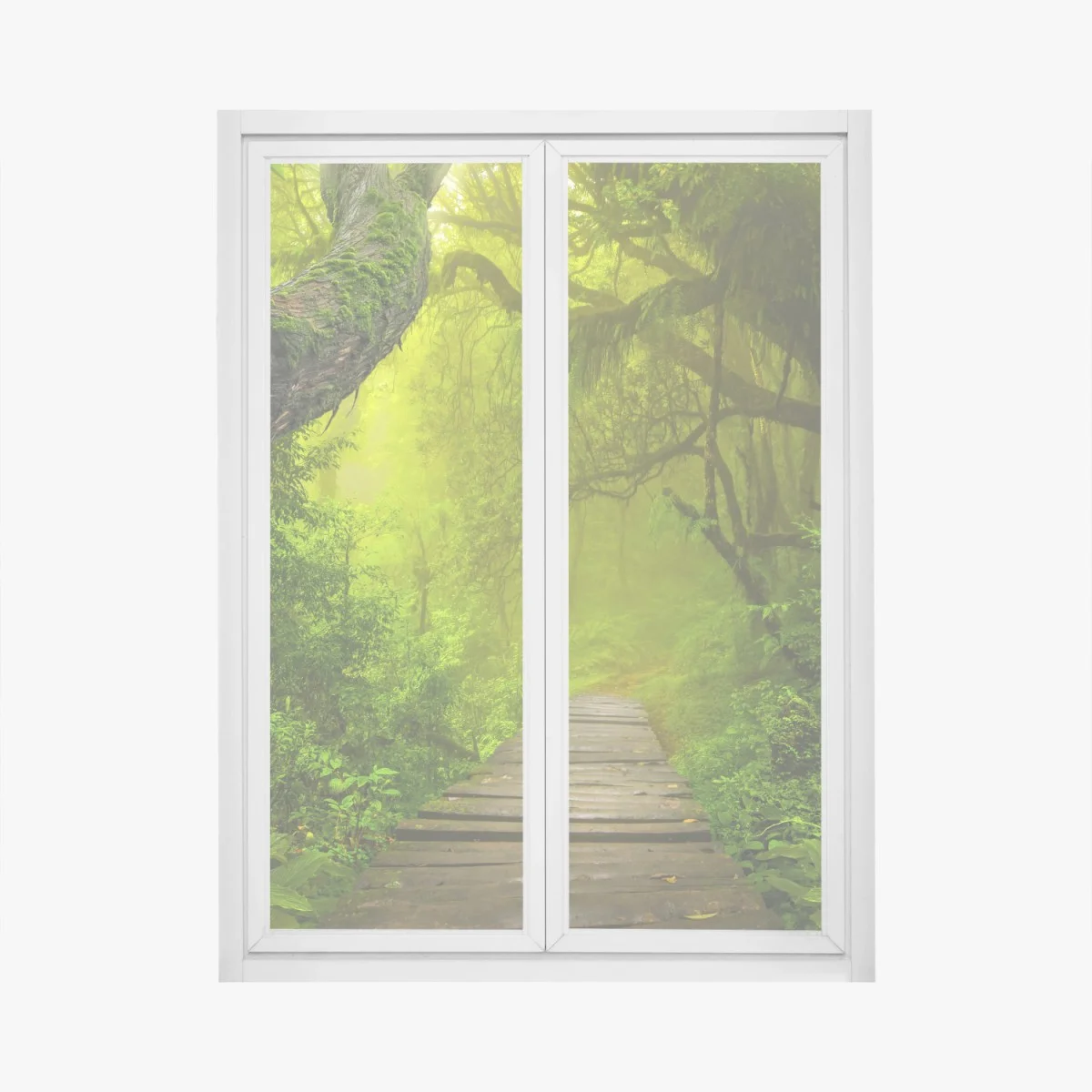 Sticker pour vitres et fenêtres sentier brumeux au cœur de la forêt – Wallnifity® Sticker pour vitres et fenêtres sentier brumeux au cœur de la forêt – Wallnifity®