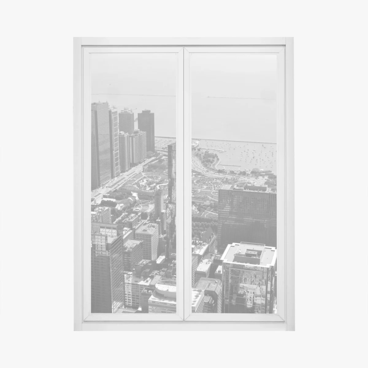 Sticker pour vitres et fenêtres panorama urbain de Chicago en noir et blanc – Wallnifity® Sticker pour vitres et fenêtres panorama urbain de Chicago en noir et blanc – Wallnifity®