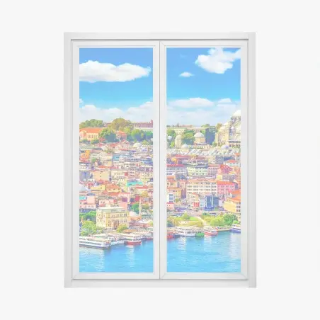 Sticker pour vitres et fenêtres vue panoramique d'Istanbul et du Bosphore – Wallnifity®
