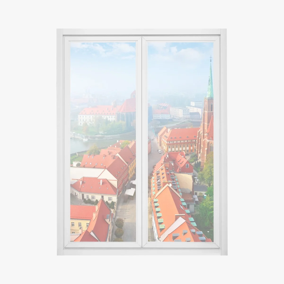 Sticker pour vitres et fenêtres panorama de la vieille ville aux toits rouges – Wallnifity® Sticker pour vitres et fenêtres panorama de la vieille ville aux toits rouges – Wallnifity®