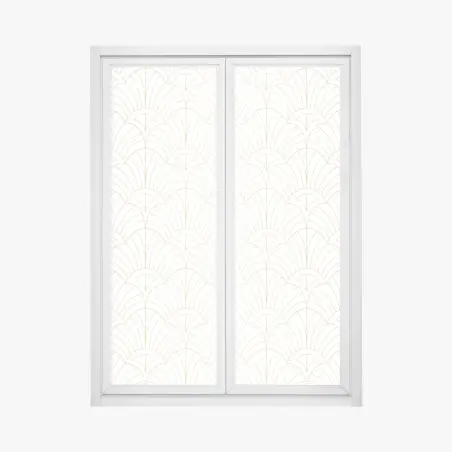 Sticker pour vitres et fenêtres motif art déco doré sur fond blanc – Wallnifity®