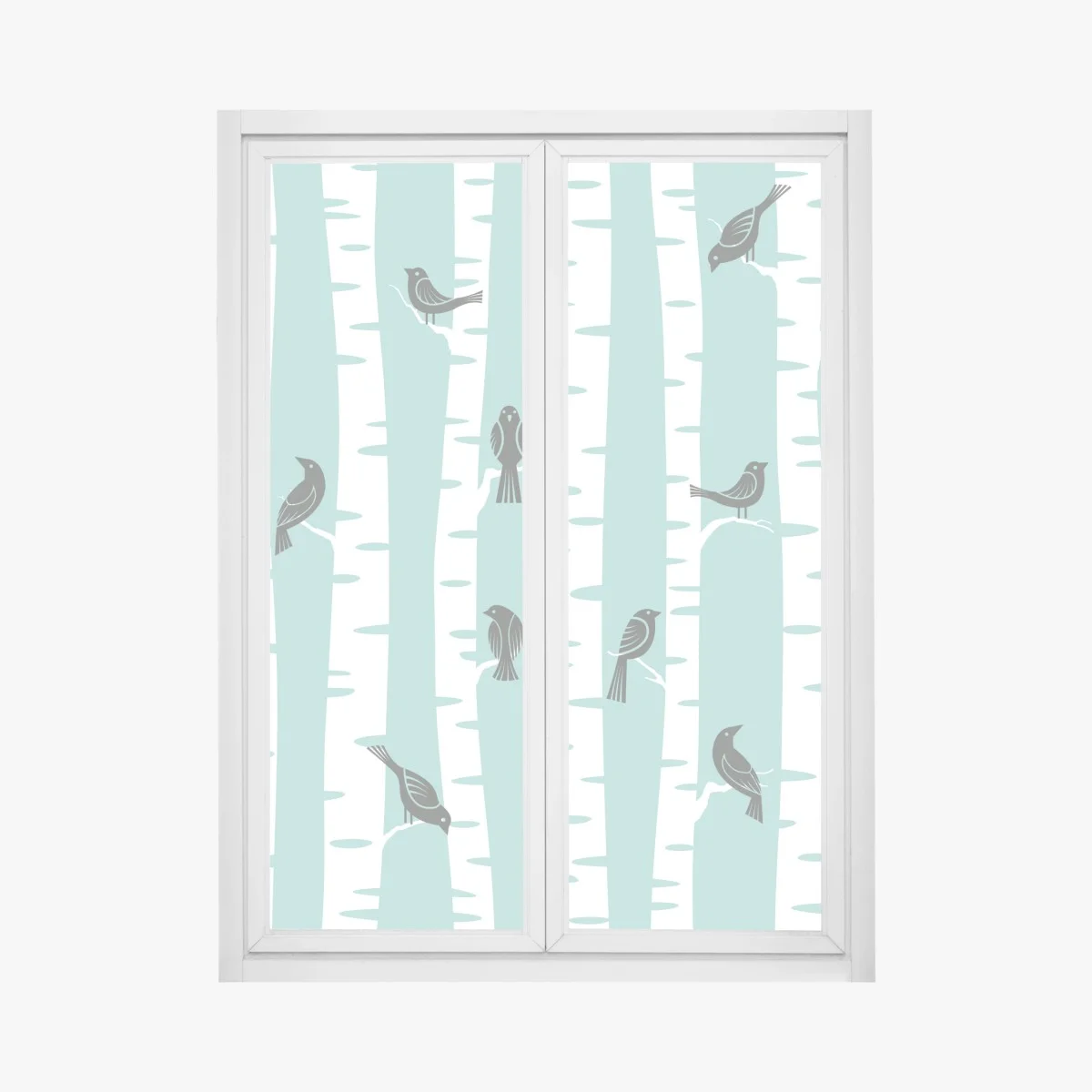 Sticker pour vitres et fenêtres oiseaux sur troncs de bouleau menthe – Wallnifity® Sticker pour vitres et fenêtres oiseaux sur troncs de bouleau menthe – Wallnifity®