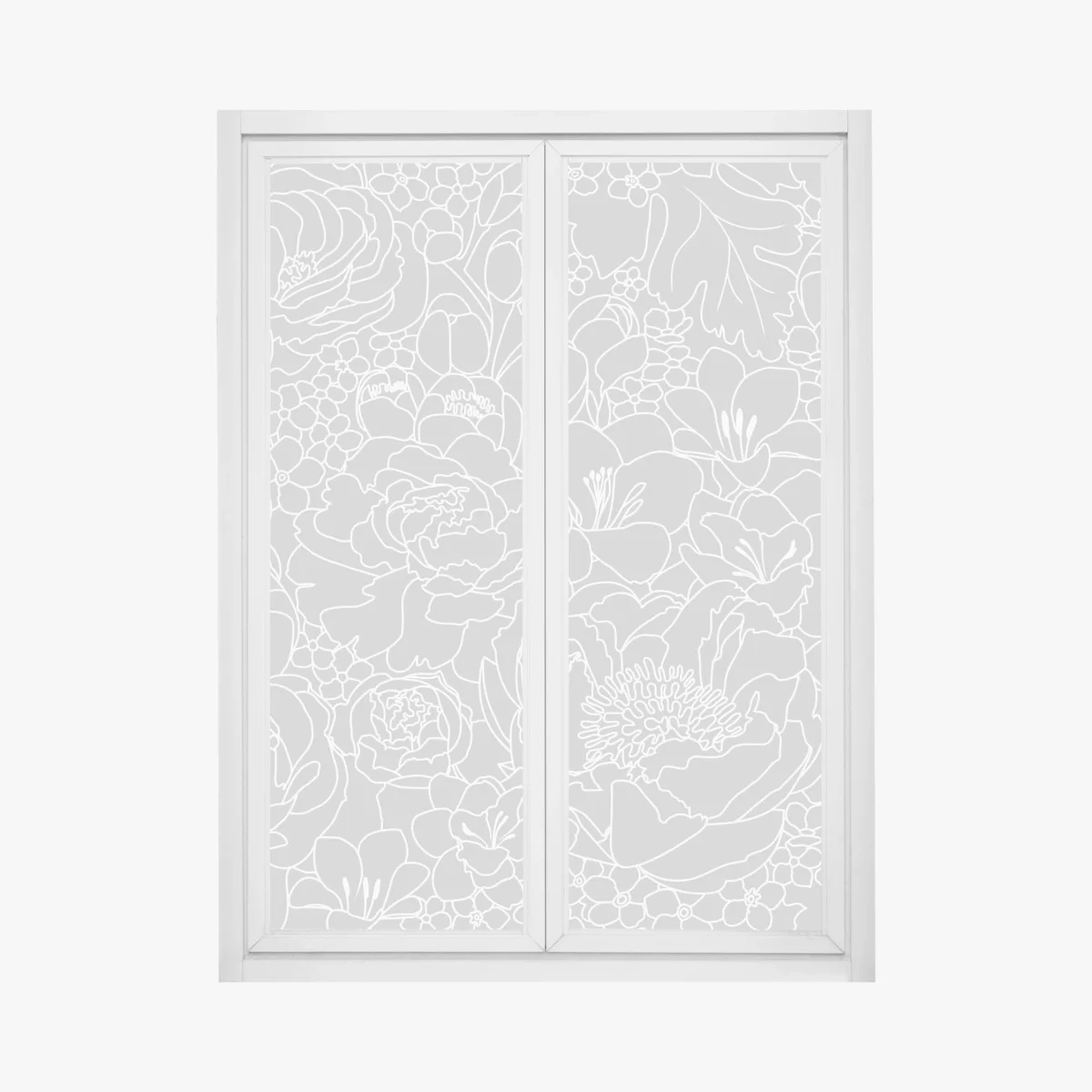 Sticker pour vitres et fenêtres motif floral monochrome élégant – Wallnifity® Sticker pour vitres et fenêtres motif floral monochrome élégant – Wallnifity®