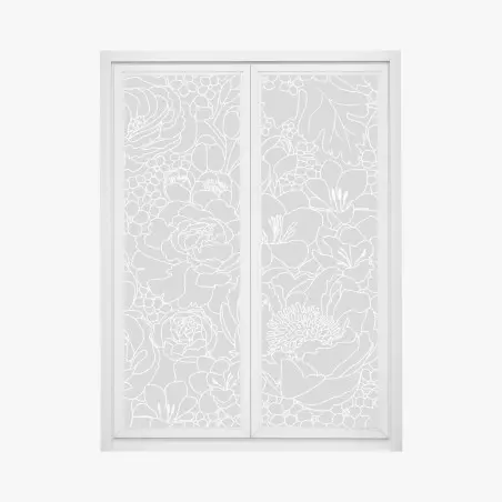 Sticker pour vitres et fenêtres motif floral monochrome élégant – Wallnifity®