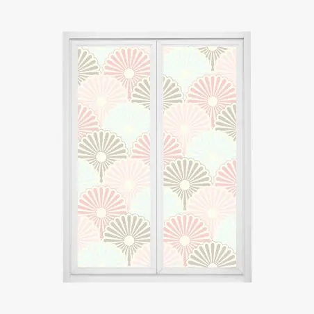 Sticker pour vitres et fenêtres motif floral rétro aux pastels délicats – Wallnifity®