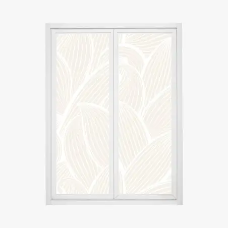 Sticker pour vitres et fenêtres motif floral organique beige minimaliste – Wallnifity®