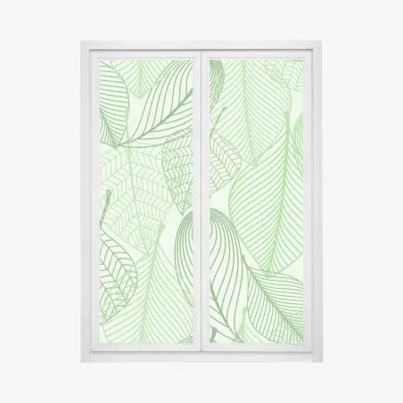 Sticker pour vitres et fenêtres motif feuilles graphiques vertes – Wallnifity®