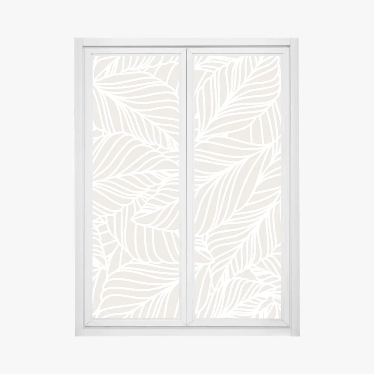 Sticker pour vitres et fenêtres motif de feuilles beige et blanc minimaliste – Wallnifity® Sticker pour vitres et fenêtres motif de feuilles beige et blanc minimaliste – Wallnifity®