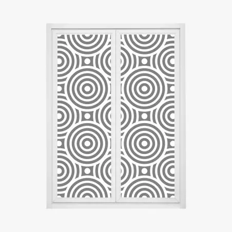 Sticker pour vitres et fenêtres motif géométrique à cercles concentriques noir et blanc – Wallnifity®