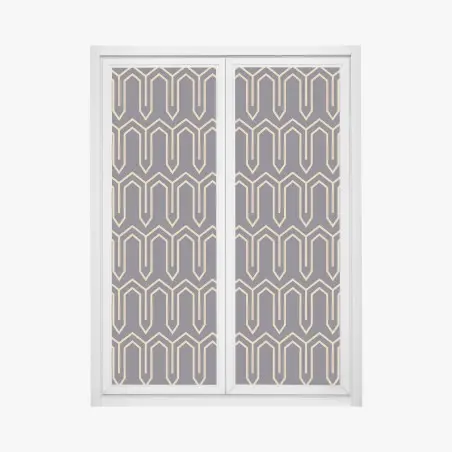 Sticker pour vitres et fenêtres motif art déco doré sur fond bleu marine – Wallnifity®
