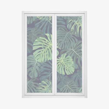 Sticker pour vitres et fenêtres feuillage tropical luxuriant – Wallnifity®