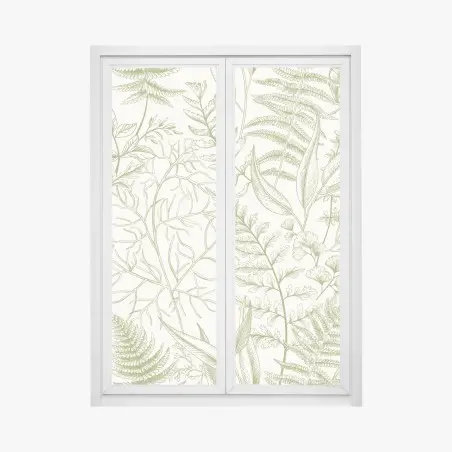 Sticker pour vitres et fenêtres motif botanique feuilles et fougères – Wallnifity®