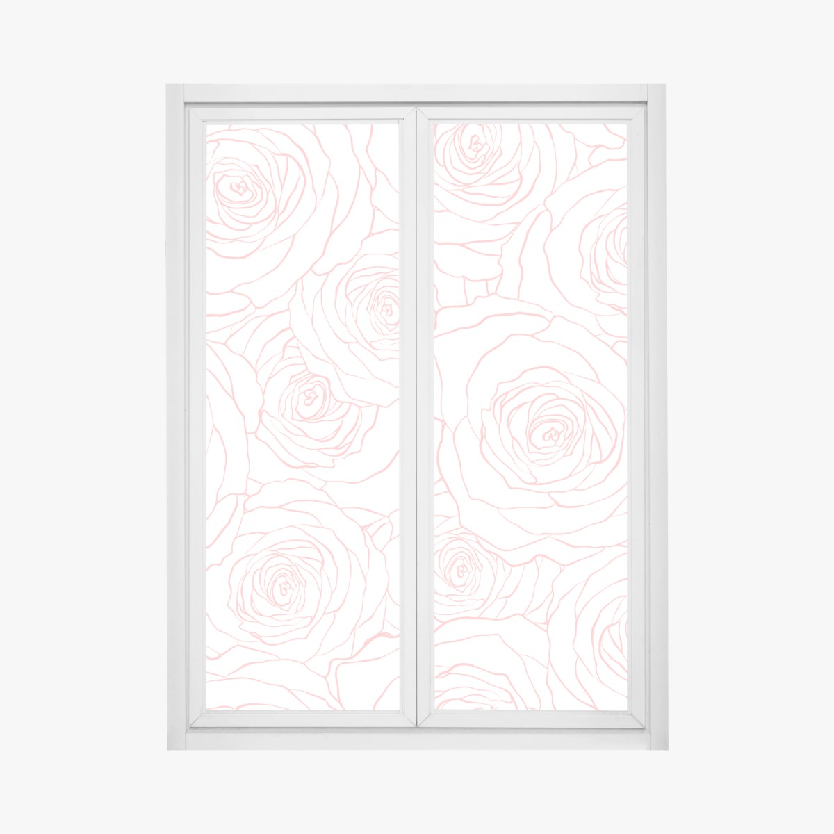 Sticker pour vitres et fenêtres motif floral minimaliste de roses délicates – Wallnifity®