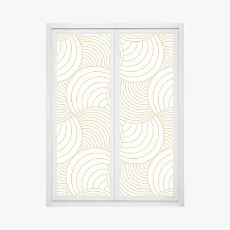 Sticker pour vitres et fenêtres motif de cercles dorés minimaliste – Wallnifity®
