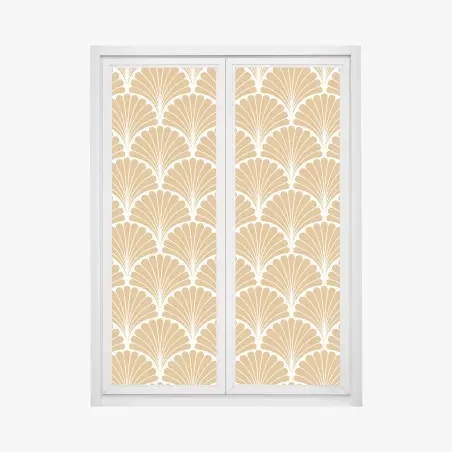 Sticker pour vitres et fenêtres motif coquillage art déco doré – Wallnifity®