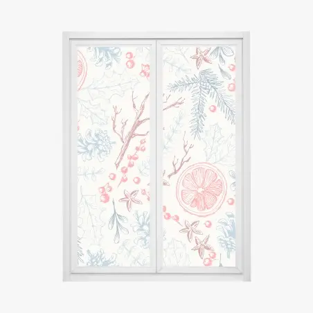 Sticker pour vitres et fenêtres motif botanique hivernal aux agrumes et épices – Wallnifity®