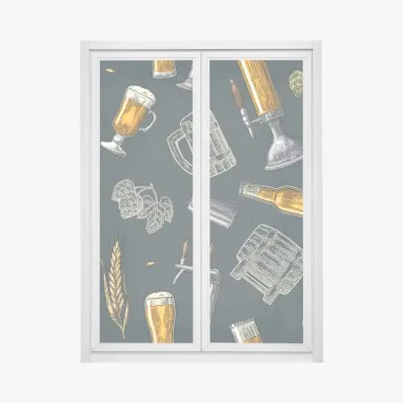 Sticker pour vitres et fenêtres motifs de brasserie vintage – Wallnifity®